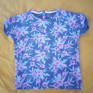 Monoprix kids- Blue floral print T-shirt size 12